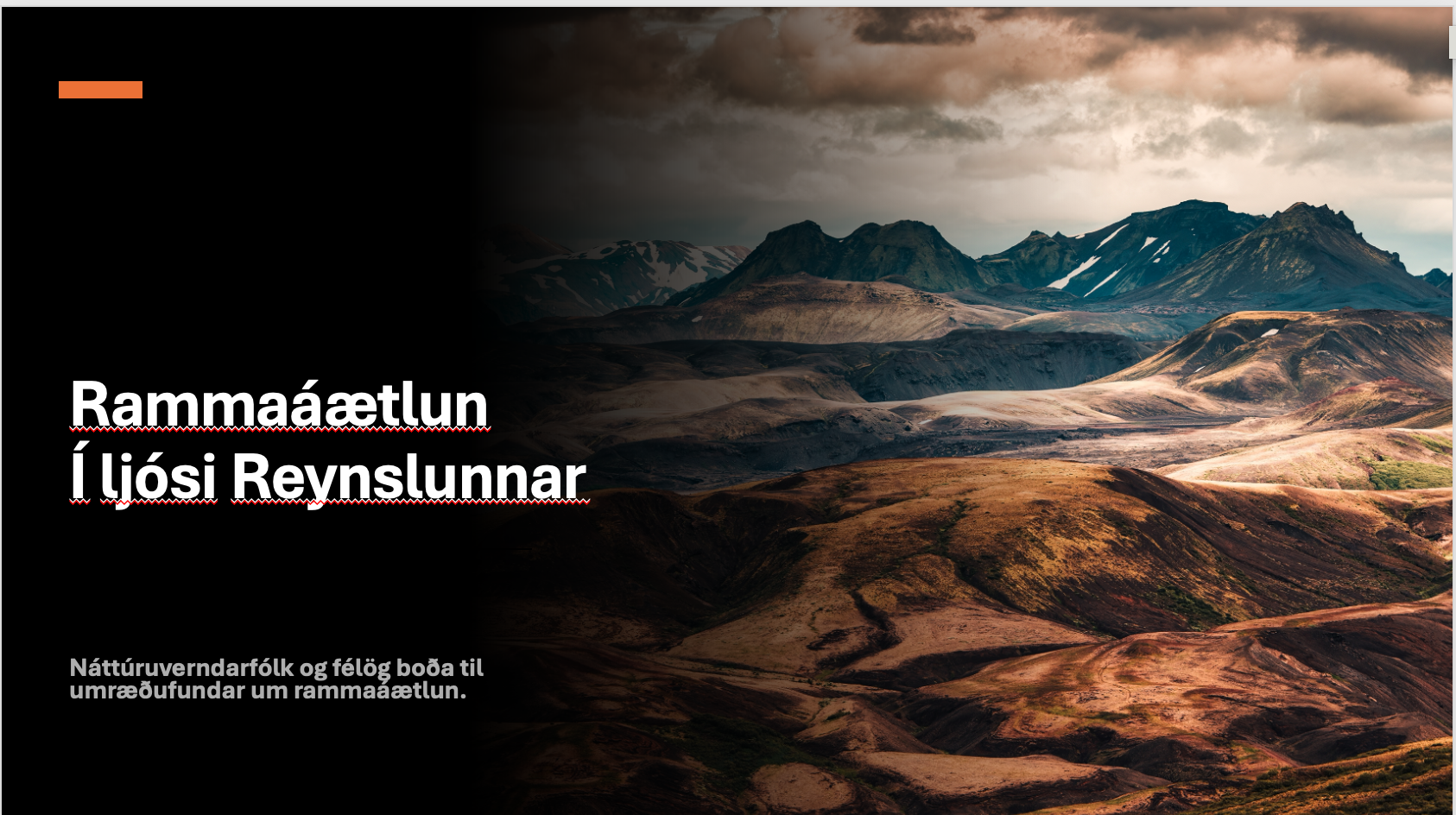 Rammaáætlunarfundur